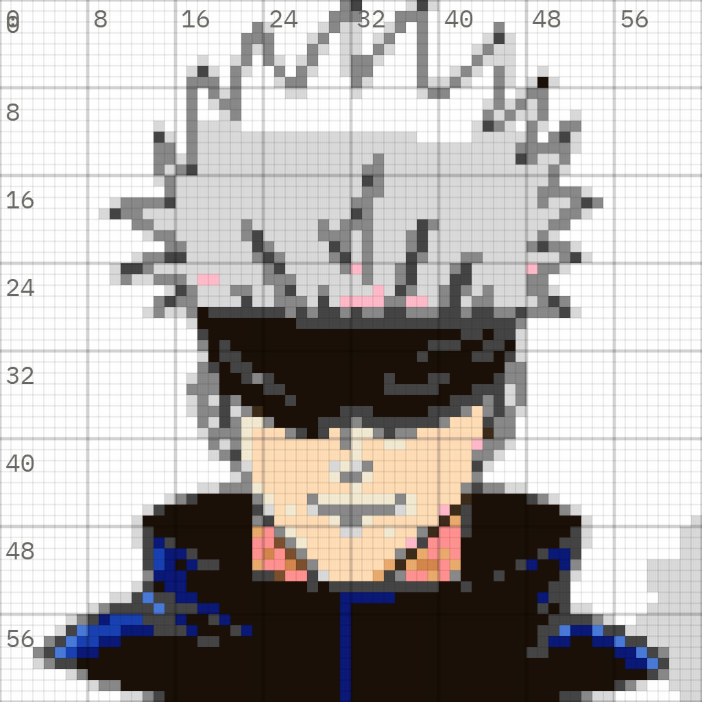 Tomodachi face paint grid reference example